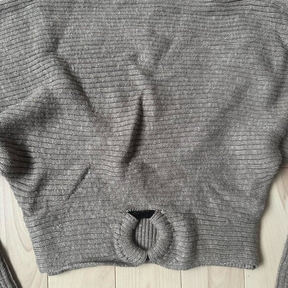 Tularosa “Deliz” O Ring Sweater – Ribbed Knit, Cropped Fit, Bell Sleeves - Picture 3 of 8